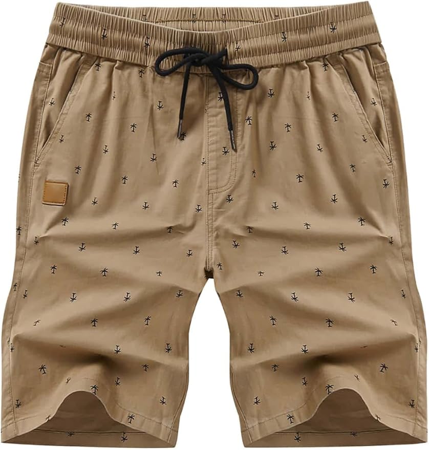 JMIERR Mens Casual Shorts - Cotton Drawstring Summer Beach Stretch Twill Chino Golf Shorts
