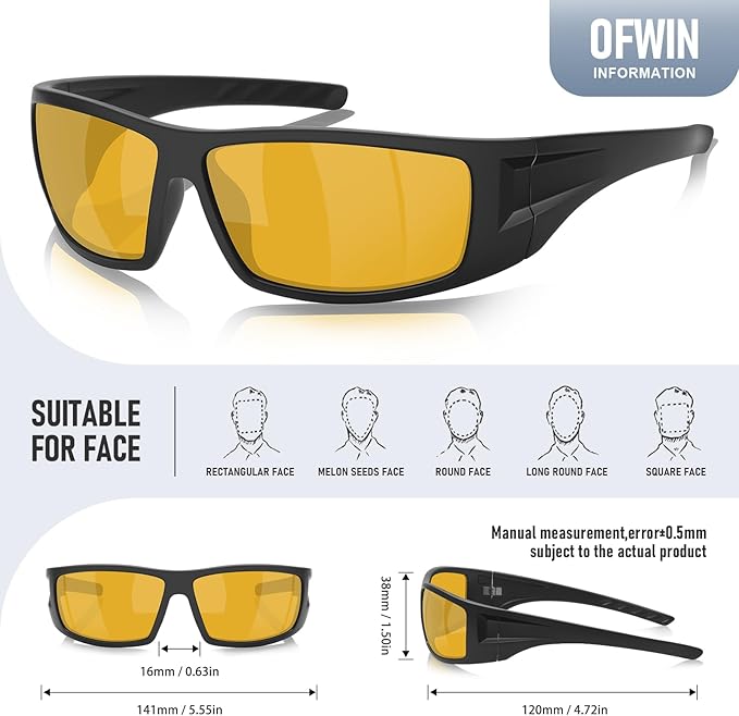 Polarized Sports Sunglasses for Men Women Unbreakable Frame Cycling Fishing Wrap Around Sunglasses UV400 Protection