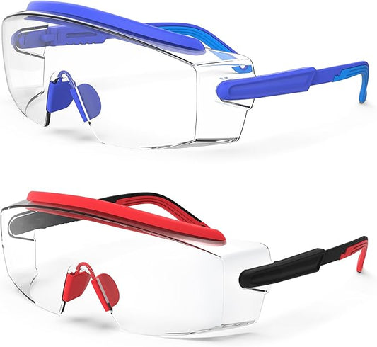 Anti Fog Safety Glasses Safety Goggles Over Glasses Protective Glasses with Anti Scratch Lenses Adjustable