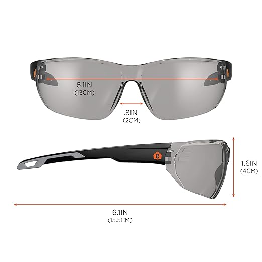 Ergodyne Skullerz VALI Anti Scratch Safety Glasses, Anti-Fog, ANSI z87.1