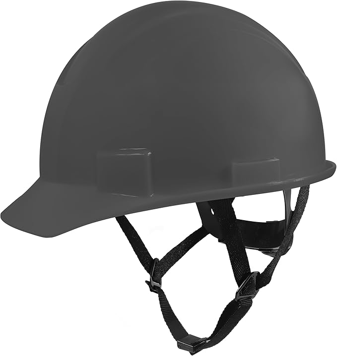 GE Cap Style Hard Hat, 4-Point Ratchet Suspension, Earmuff Slots, High Impact Resistant, Sweat-Wicking Sweatband, Meets ANSI Z89.1-2014, Comfortable, Durable, and Protective - Gray, Non-Vented