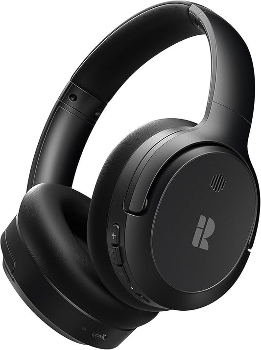 Bluetooth Headphones, Hybrid Active Noise Cancelling Wireless Headphones Over Ear with Microphone, Up to 140H Playtime, Transparency Mode, Deep Bass, Clear Calls, Comfort fit for Travel, Home Office