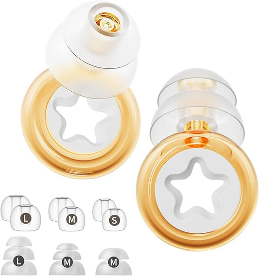 Sleep Noise Cancelling Earplugs,Noise Hearing Protection,-26dB,Reusable, Washable,for Swimming,Sleeping,Working,Concentrating,Snoring,Travel Gift (Yellow)