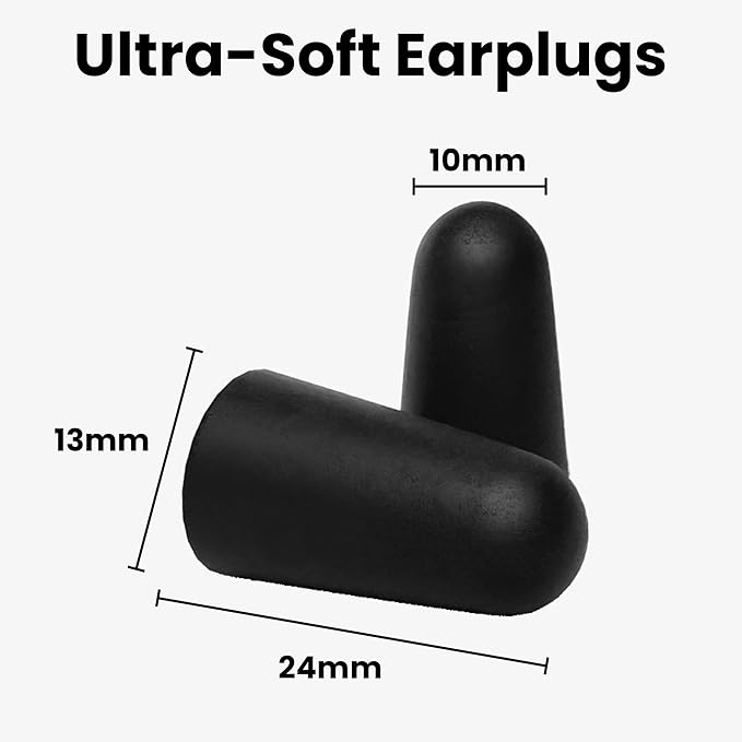 SnoozePlugs Ultra Soft Foam Earplugs for Sleeping, 60 Pairs Comfortable Foam Ear Plugs for Side Sleepers- 33db NRR Nightime Earplugs for Snore Blocking, Noise Canceling Sleep Noise Reduction