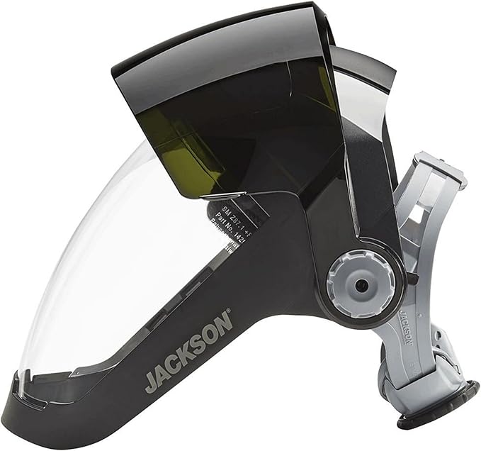 Jackson Safety QUAD 500 Face Shield - Anti-Fog Window with Chin Guard - ANSI Z87.1 & OSHA - (Multiple Styles & Headgears)