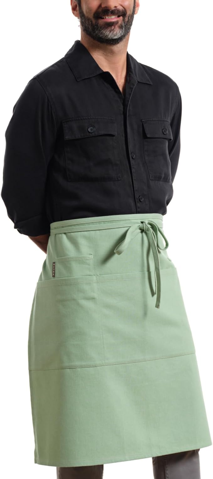 MEEMA Bistro Half Apron for Men & Women | Half Aprons for Women With Pockets | Delantales Para Meseros | Waitress Aprons | Server Apron with Pocket