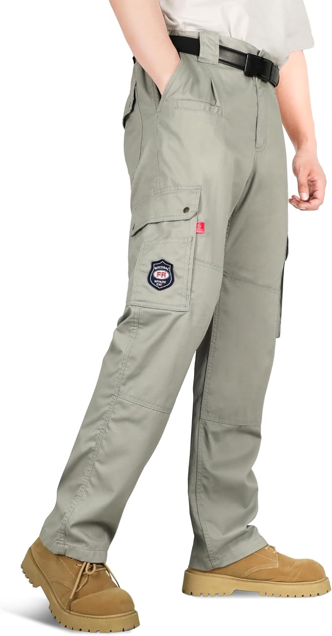 BOCOMAL FR Pants for Men Cargo Flame Resistant Pants(2112&CAT2) 100% C 7.5oz Utility Fire Resistant Pants