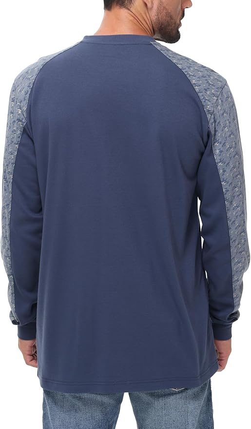 Men's Green Large Regular Fit 5.5oz 100% Cotton Long Sleeve FR Shirt for Work & Outdoor Activities