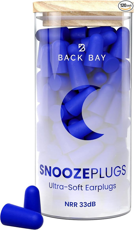 SnoozePlugs Ultra Soft Foam Earplugs for Sleeping, 60 Pairs Comfortable Foam Ear Plugs for Side Sleepers- 33db NRR Nightime Earplugs for Snore Blocking, Noise Canceling Sleep Noise Reduction
