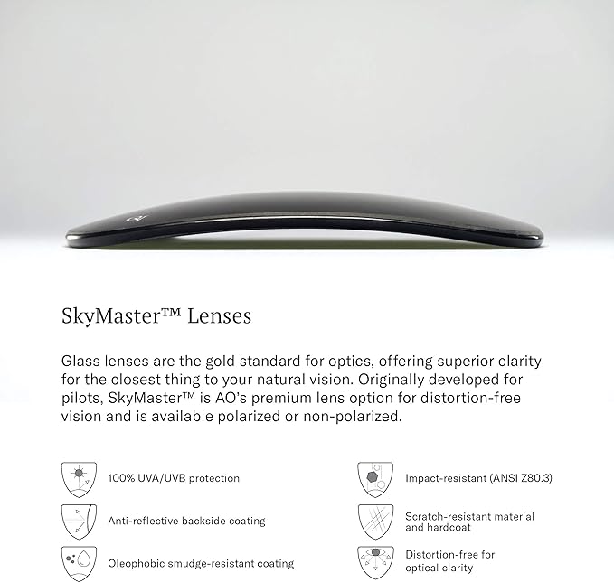 AO Americal Optical Original Pilot Glass Lenses Sunglasses | SkyMaster Glass Lenses | Polarized and Non-Polarized Available