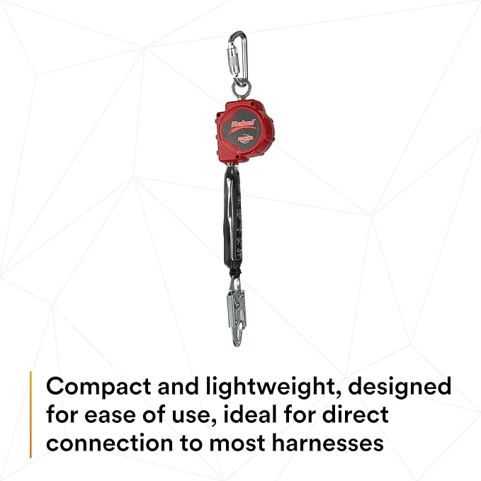 3M - 3100425 PROTECTA Rebel 11' Polyester Web Self-Retracting Lifeline, Black/Red