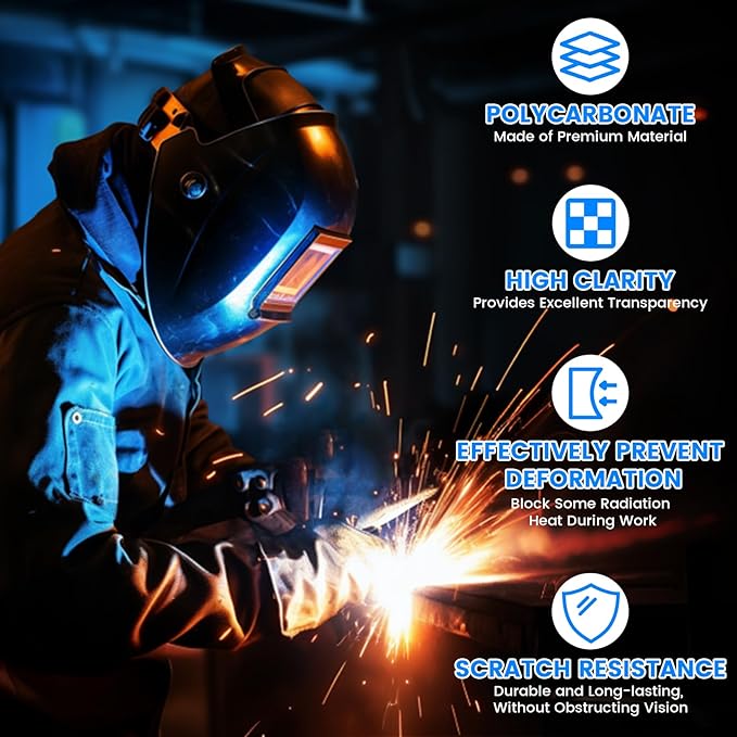 20Pcs Welding Lens, Welding Helmet Lens Top Protection For Welding, Lightweight Lens for Welding Helmet Replacement (4.25"x1.96" + 4.5"x5.25")