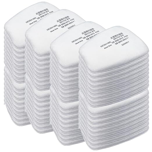 400PCS 5N11 Respirator Filter Cotton,Replacement Particulate Filter Cotton for 6200, 6502, 7502, 6800, FF402 Series Respirator Against Dust,Painting, Welding