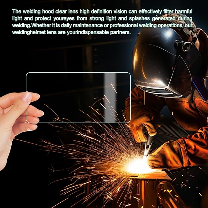 clear welding lens 2x4.25 - Premium 0.04" Thick lens -20 Pcs, for Standard Helmets 2x4 clear welding lens Replacement