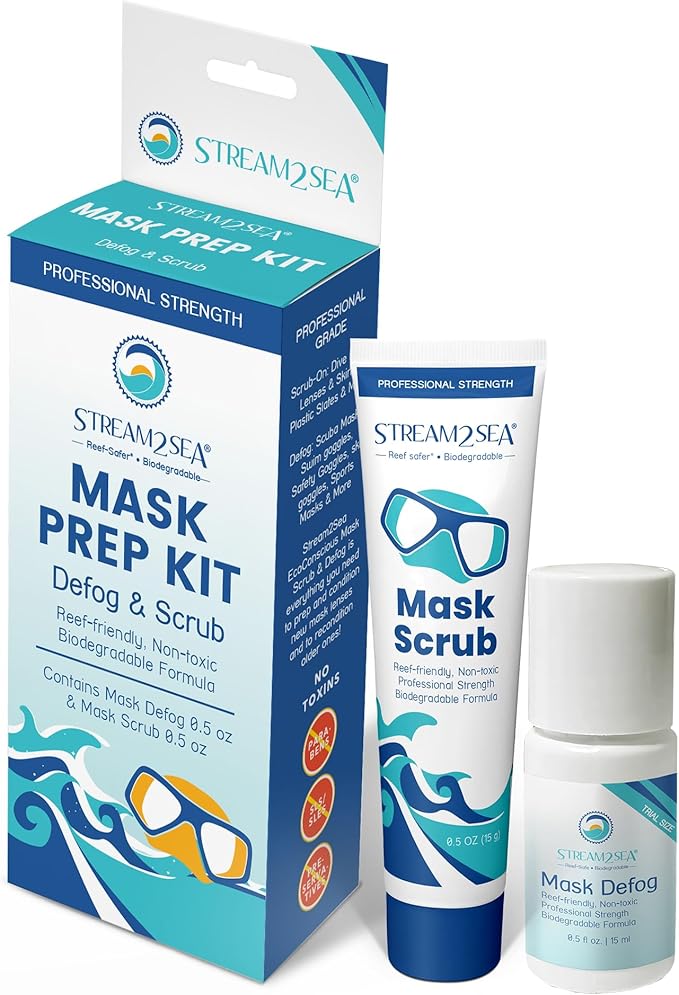 STREAM 2 SEA Mask Defog, Reef Friendly Defogger Coating Anti Fog Mask for Glasses, Snorkel Mask, Scuba Divers, Ski Goggles and Sports Glasses Equipment