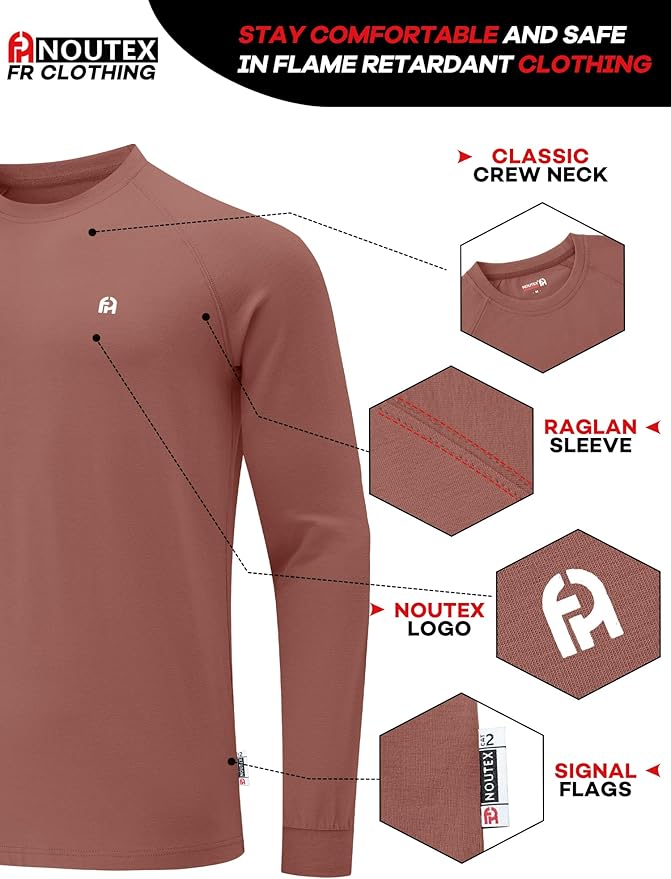 FR Shirts for Men NFPA2112 Flame Resistant Shirts 6.0oz Light Weight Long Sleeve Fire Retardant Shirts