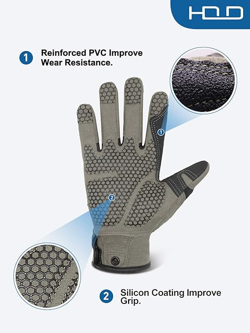 HANDLANDY Safety Work Gloves for Men & Women, Utility Impact Grip Working Gloves