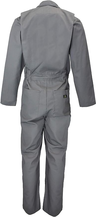 Natural Uniforms Mens Long Sleeve Zip Up Twill Coverall, Stain and Wrinkle Resistant