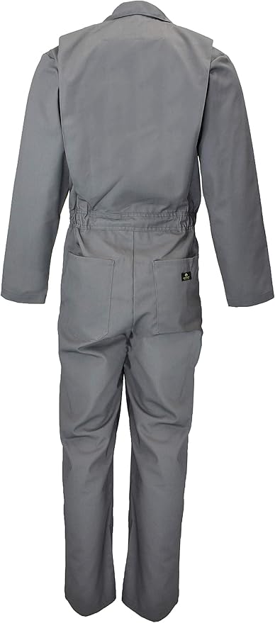 Natural Uniforms Mens Long Sleeve Zip Up Twill Coverall, Stain and Wrinkle Resistant