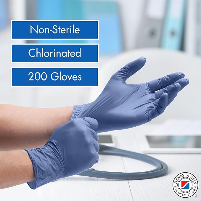 Criterion N200 Nitrile Exam Gloves, Latex-Free, Textured, Blue, Disposable, Ambidextrous, 200/Box