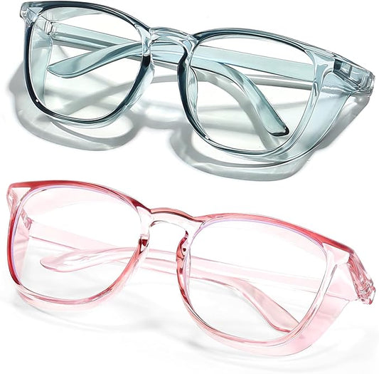 LASMEX Stylish Safety Glasses Goggles for Women Girls Anti-fog Glasses Protective Eyewear Clear Glasses