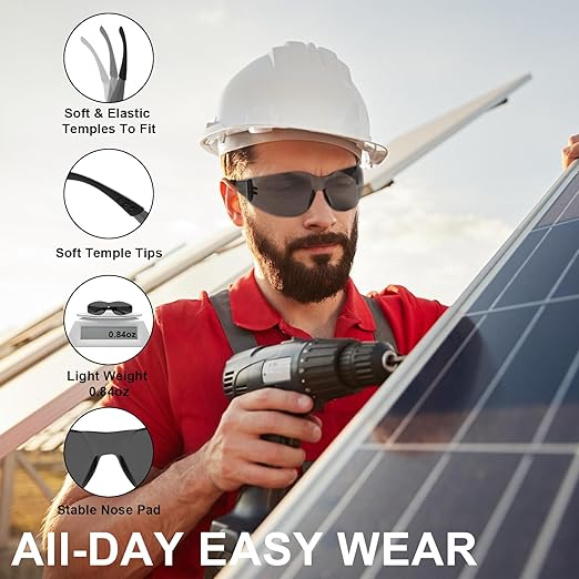 ANSI Z87.1 Safety Glasses Men Women 80 pack: 40pack clear safety glasses+40pack safety sunglasses Scratch & Impact Resistant eye protection glasses for Construction, Outdoor Sports & Work