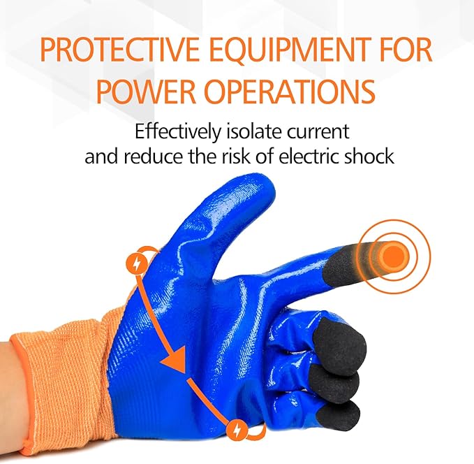 Electrician Gloves 400V Insulated Safety Gloves for Electrical Work Flame Retardant Non-slip Rubber Design Prevent Electric