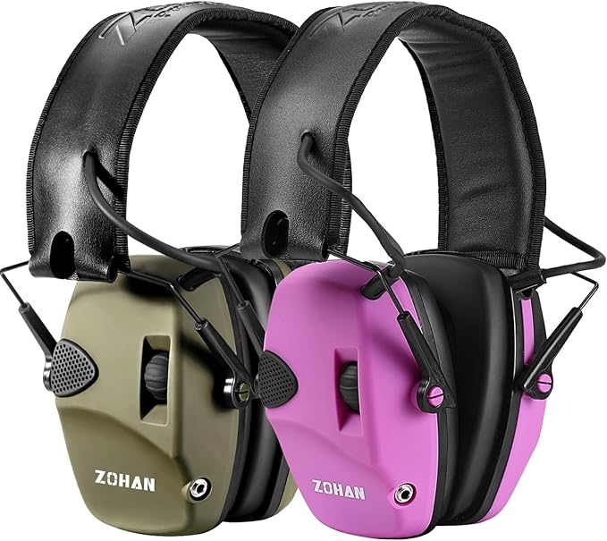 ZOHAN EM054 Electronic Shooting Ear Protection with Sound Amplification, Slim Active Noise Reduction Earmuffs for Gun Range