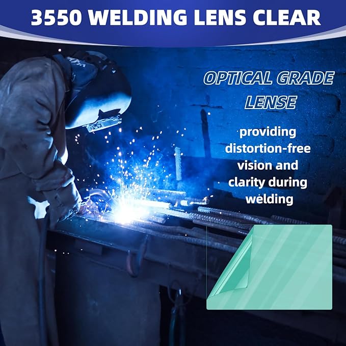 3350 Welding Helmet Hood Replacement Clear Lens Cover Outside optical grade Welding Helmet Cover Lens 20Pcs 4.5" x 5.25" for Solar Auto Darkening Welding Helmet