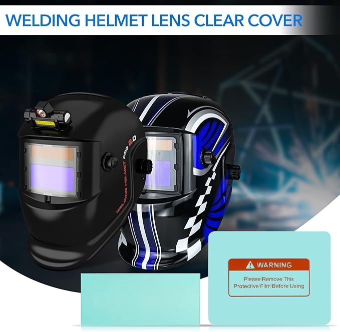 10 PCS Welding Helmet Lens Clear Cover 6 Outer (4.5"x3.5") 4 Inner (4.1"x2.1") Replaceable Protective Cover Lens Welding Accessories