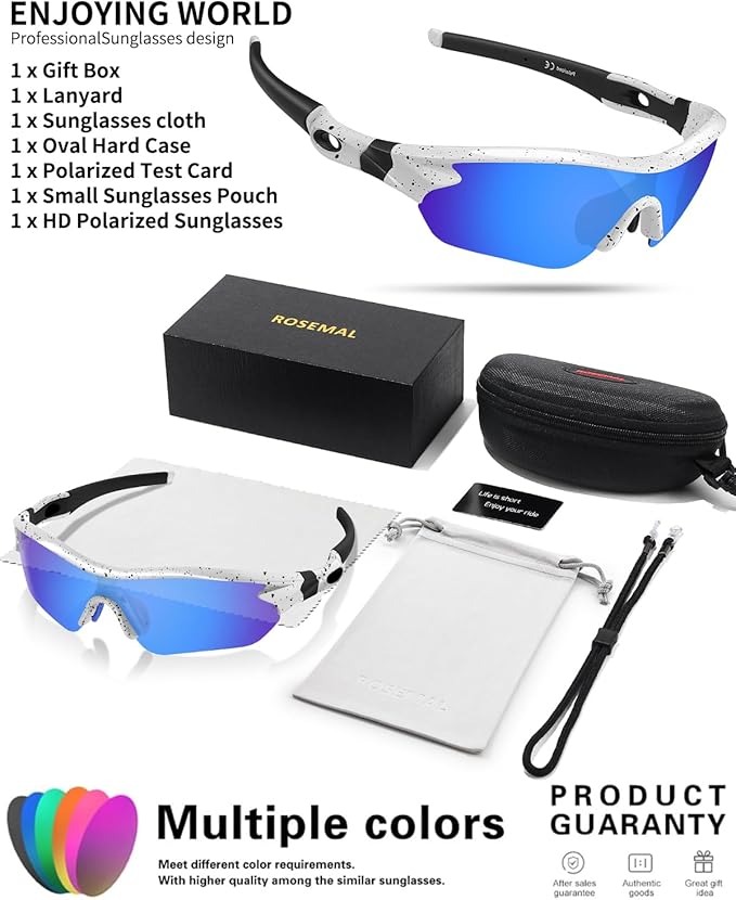 Polarized Sports Sunglasses for Men Women Youth Baseball Running Fishing Tennis Golf Cycling Driving Motor TAC UV400 TR90