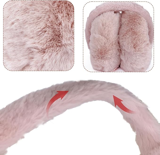 1 Pcs Headband Winter, Ear Muffs for Women & Men, Foldable Fluffy Earmuffs with Headband, Headband Winter