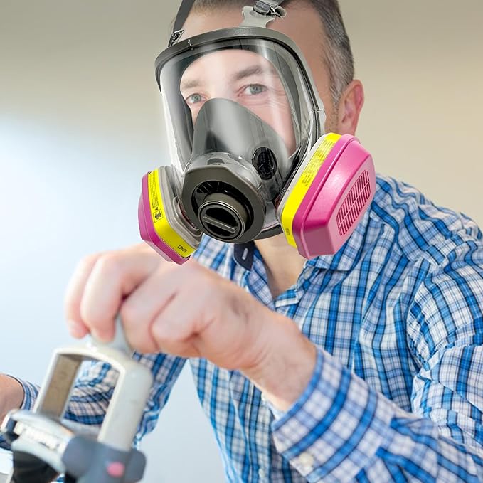 (10 Pairs) 60923 Respirator Cartridge,for Half and Full Face Respirator Mask 6200,7502,6800 Series,Effective Filtering Acid Gases,Organic Vapors,Chemical.