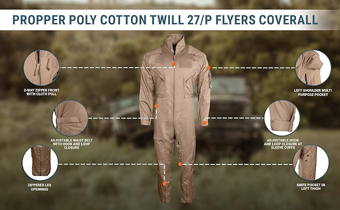 Propper mens Poly Cotton Twill 27/P Flyers Coverall