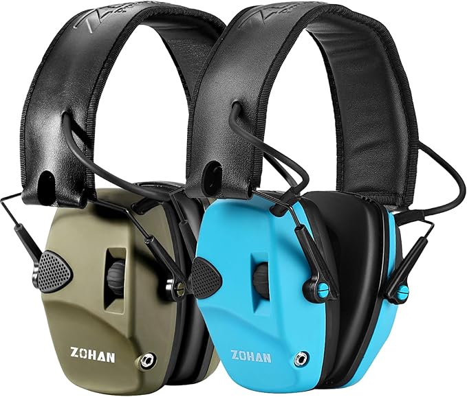 ZOHAN EM054 Electronic Shooting Ear Protection with Sound Amplification, Slim Active Noise Reduction Earmuffs for Gun Range