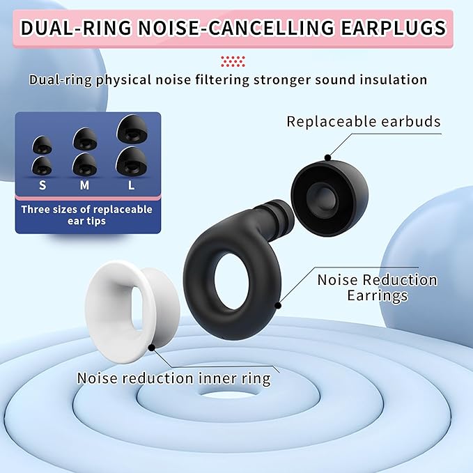 Motorcycle Ear Plugs, Moto Ear Plugs, 27dB Noise Cancelling air Plugs Motorcycle, Reusable Washable Motorcycle Ear Protection (2Pairs Purple + Pink, One Size)