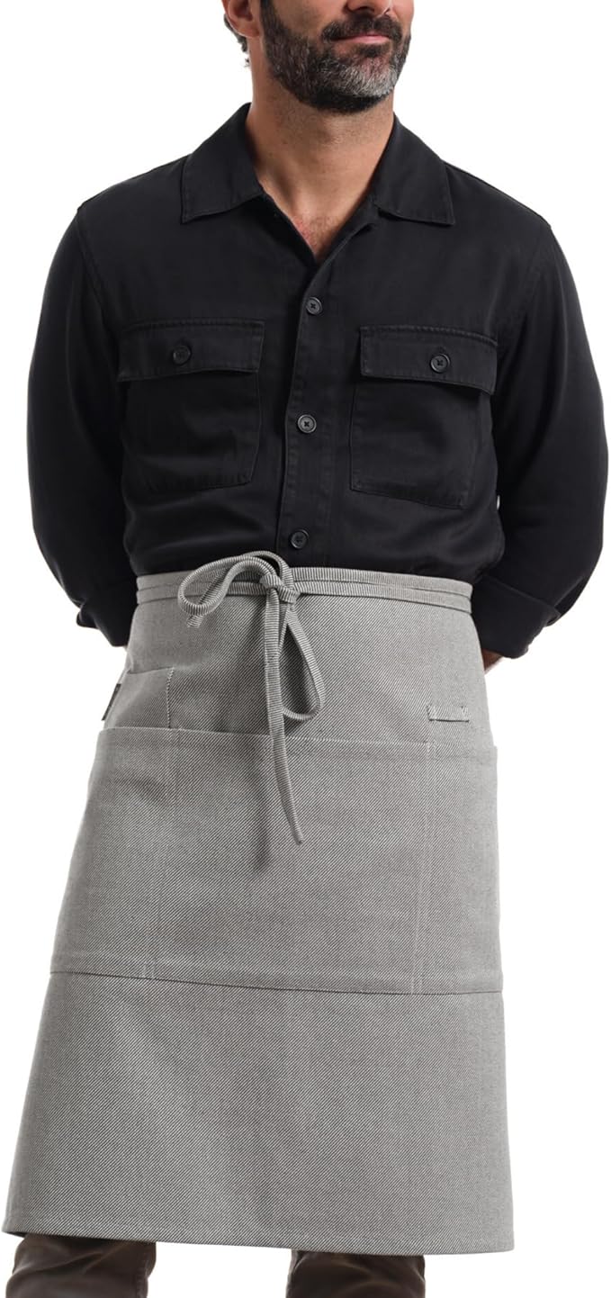 MEEMA Bistro Half Apron for Men & Women | Half Aprons for Women With Pockets | Delantales Para Meseros | Waitress Aprons | Server Apron with Pocket
