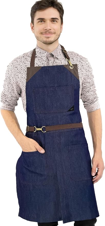 Under NY Sky No-Tie Durable Denim, Leather Reinforcement and Split-Leg