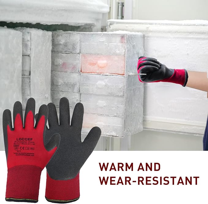 2 Pairs Winter Work Gloves for Men and Women, Freezer Gloves for Work Below Zero, Thermal Insulated, Super Grip