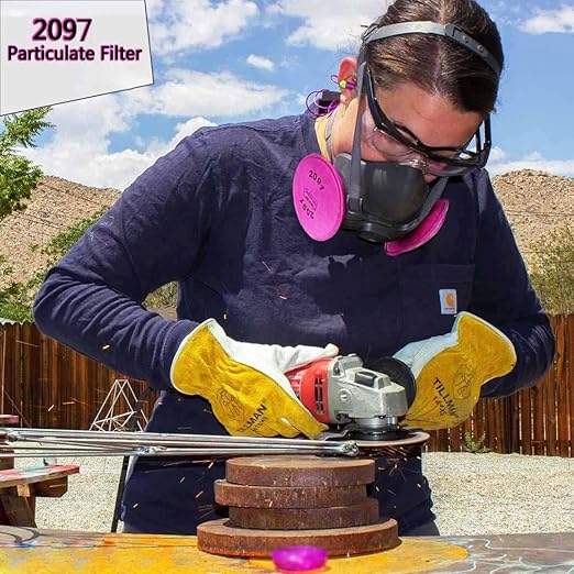 40Pcs 2097 P-100 Particulate Filter For 5000, 6000, 6500, 7000 And FF-4 Series Respirator, 2097 Filters Cotton with Activated Carbon Layer Against Organic Vapors Paint Welding Dust Woodworking Sanding