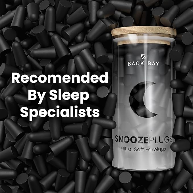 SnoozePlugs Ultra Soft Foam Earplugs for Sleeping, 60 Pairs Comfortable Foam Ear Plugs for Side Sleepers- 33db NRR Nightime Earplugs for Snore Blocking, Noise Canceling Sleep Noise Reduction
