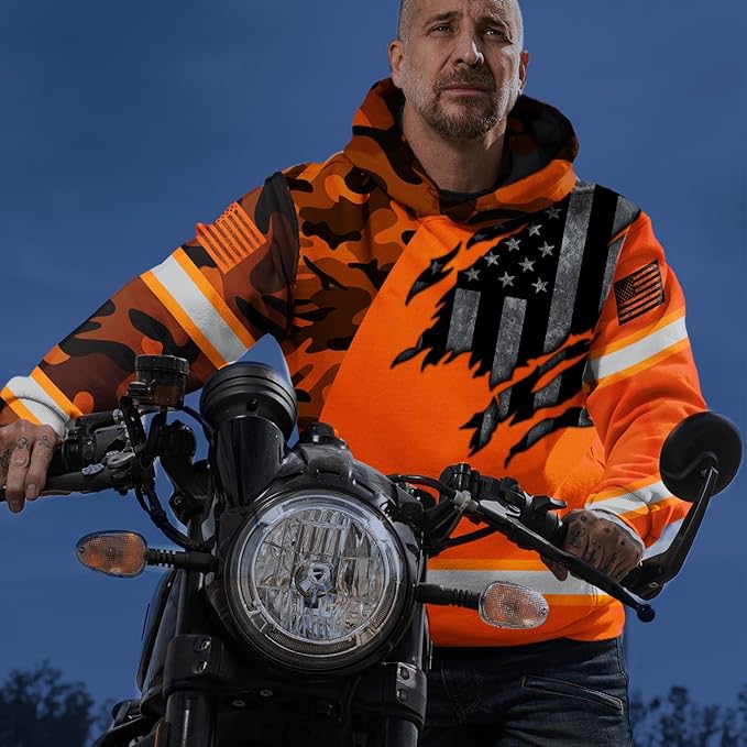 Maddly High Visibility US Flag Collection Safety Workwear Custom Name for Workers, Runners, Truckers, Patriotic