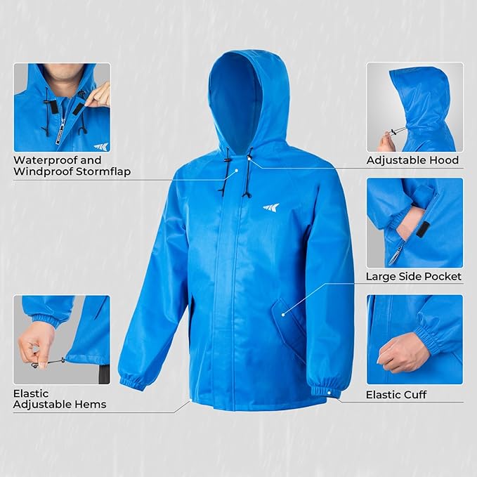 KastKing AquaLite Waterproof Rain Suit for Men and Women, Loose Fit, Lightweight, Durable Outdoor Gear for Fishing, Hiking