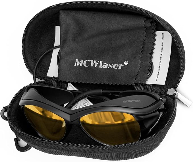 MCWlaser CO2 Laser Safety Glasses 10600nm 10.6um Protective Goggles Eye Protection Glasses, for CO2 Laser Engraving Cuttinge Beauty EP-25