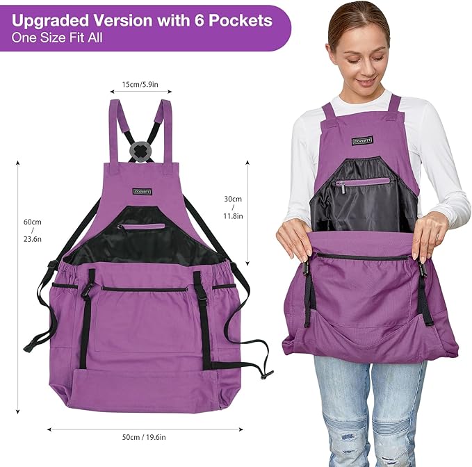 Garden Apron,Harvest Aprons with Pockets for Women and Men,Canvas Gardening Tool Belt, Gardening Gifts for Mom,Dad