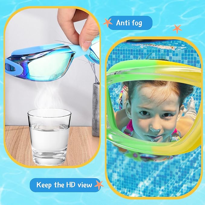 Xuhal 12 Pack Swim Goggles for Adult Anti Fog Swimming Glasses Leak Proof Swim with 12 Waterproof Nose Clips