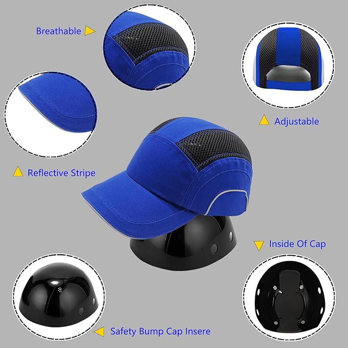 Lightweight Hard Hat Safety Bump Cap Safety Hard Hat Head Protection Cap Breathable Baseball Hat Style Comfortable Head Protection Hat for Work