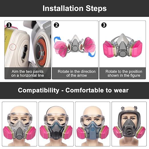 10 Pair Respirator Cartridges, 60926 Respirator Filters, Filtering Formaldehyde, Acid Gases, Particulates, Chemical and Paint, Organic Vapors Cartridge for 6200 6502 7502 4008 6800 Series Respirator