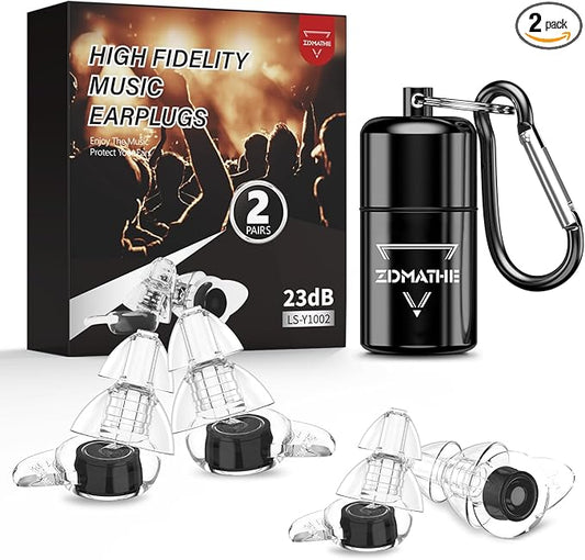 Earplugs for Concert,2 Pairs Silicone Earplugs for Concert and Musicians, Reusable Liquid Silicone Ear Plugs for Hearing Protection,Party,23dB Noise Cancelling