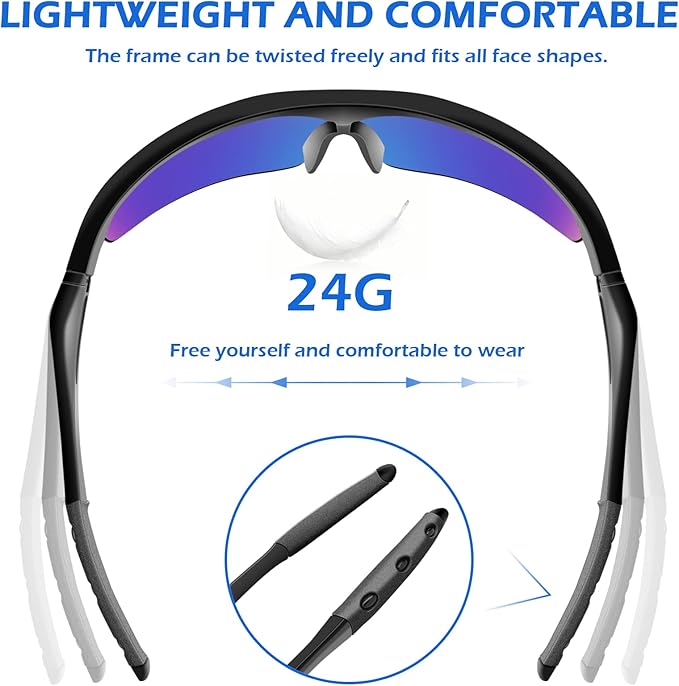 OXG Safety Glasses for Men Women, Impact & Scratch Resistant ANSI Z87.1 Safety Goggles Eye Protection UV-Block